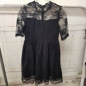 2/$20 Vintage Nendu Small/XSm Black Lace Dress